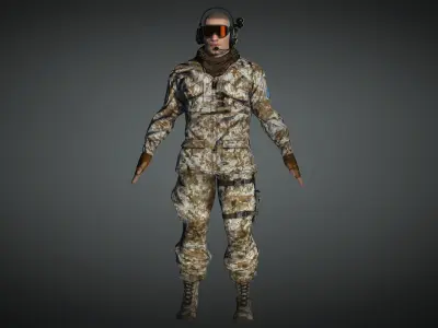 AAA Military Male Character 02 Low-poly 3D model