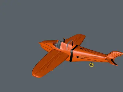 Aircraft orange airplane 3D model