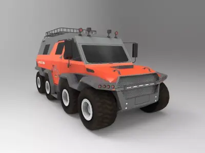 8X8 Russian Centipede Truck Low-poly 3D model