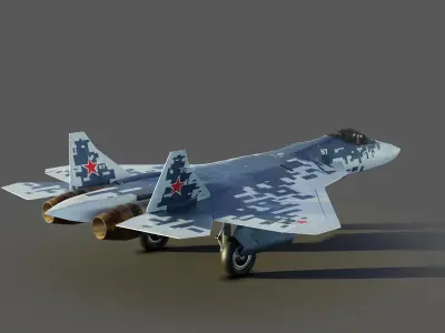 Sukhoi Su-57 Low-poly 3D model