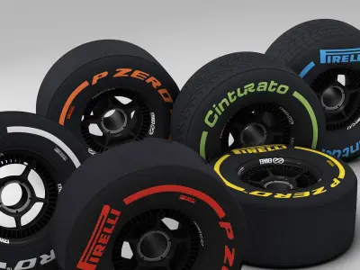 enkei front tyre set Low-poly 3D model