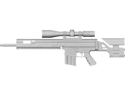 Scar20 gun Low-poly 3D model