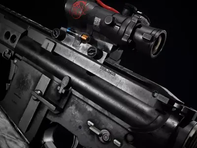 Game Ready Assult Rifle Customized Low-poly 3D model