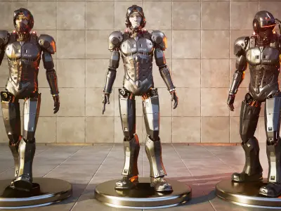 Android Sci-fi Police Robot soldier military 3D 3D model