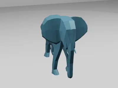 low poly elephant in polygons Free low-poly 3D model