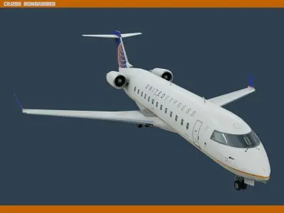 CRJ200 United Low-poly 3D model
