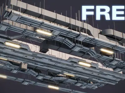 Sci-Fi Kit Free 07 vent pipe Free low-poly 3D model