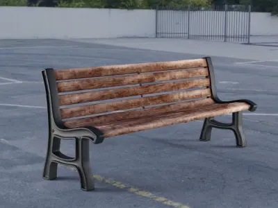 Bench park Low-poly 3D model buy