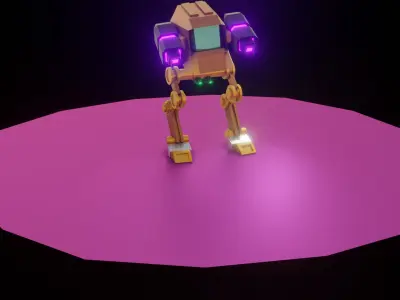 Low Poly Mech Robot - Game-Ready Blender Model Low-poly 3D model
