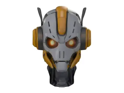 Robot helmet Low-poly 3D model