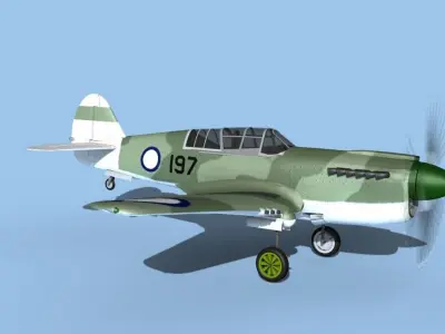 Curtiss P-40N Tomahawk New Zealand 3D model
