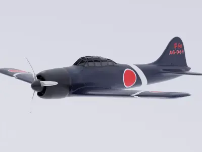 A6M0 - WW2 Japanese Plane  3D model