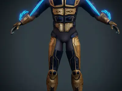  Sci Fi Body Armor Low-poly 3D model