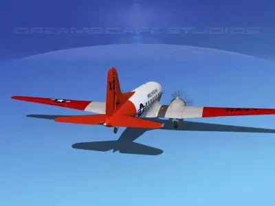 Douglas R-4D Dakota US Navy V3 3D model