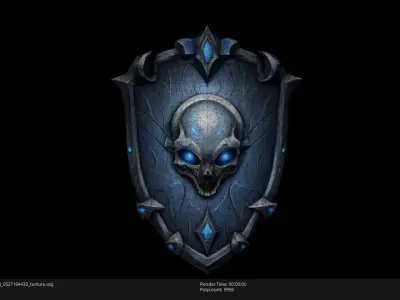Low Poly Stylized Spectral Guardian Shield Low-poly 3D model