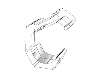 Aluminum Extruded Pipe Holder Low-poly 3D model