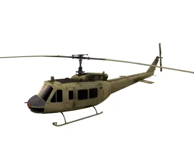 Lowpoly Bell UH-1 Iroquois Low-poly 3D model