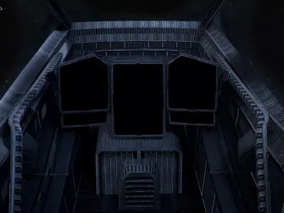 Sci-fi Lowpoly Cockpit With 2 Skins Low-poly 3D model