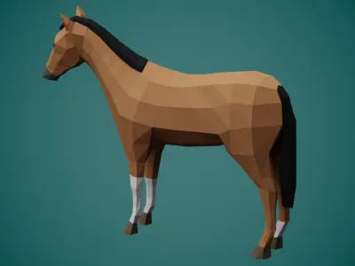 Stylized HORSE Free low-poly 3D model
