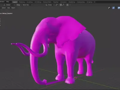 Elephant Base Mesh Low-poly 3D model Free low-poly 3D model