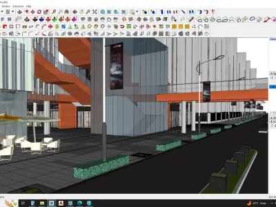 Commercial building down town 3d model 3D model