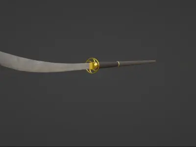 Naginata samurai sword Low-poly 3D model