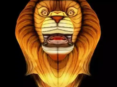 Lion head stylized Low-poly 3D model