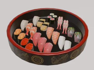 Sushi Model Asset  Average Rank Low-poly 3D model