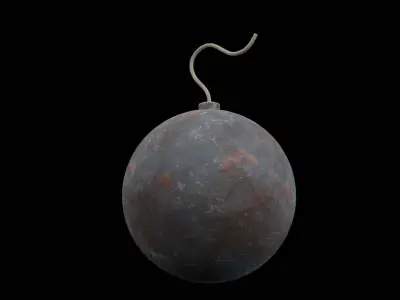 Rounded Black Bomb Low-poly 3D model