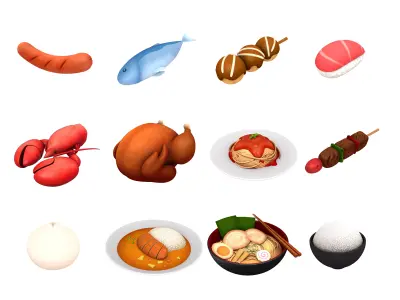 Cartoon Food Pack 2 3D model