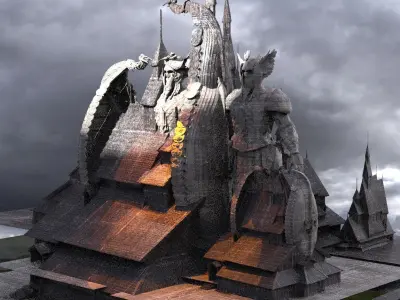 Viking Town Halls 3D 3D model