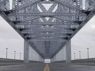 Suspension Type Balanced Cantilever Bridge Free 3D model