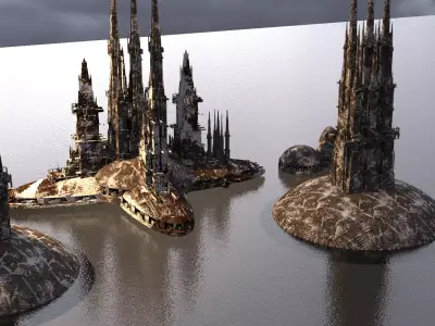 Sci-Fi Dome Kit bash 3 detailed designs 3D model