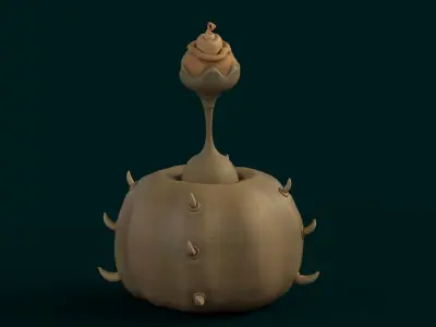 Stylized Alien Pumpkin Low-poly 3D model