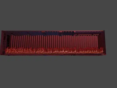ROSE CONTAINERS WITH ENVIRONEMENT 3D model