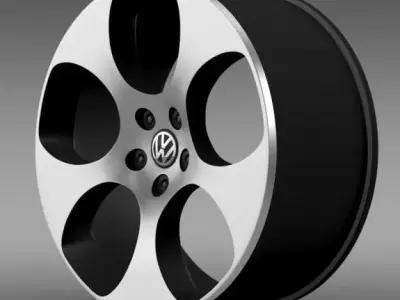 VW Polo GTI 2011 rim 3D model