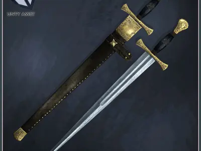 One-Handed Medieval Swords Low-poly 3D model