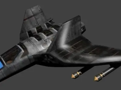 Sci-fi TITANIUN FIGHTER Ship Low-poly 3D model