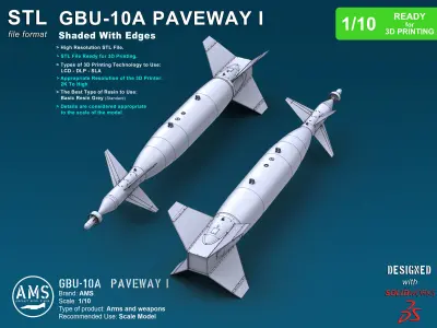 GBU-10A Paveway I - Scale 1-10 3D print model