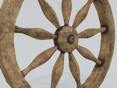 Wagon Wheel 3 Low-poly 3D model