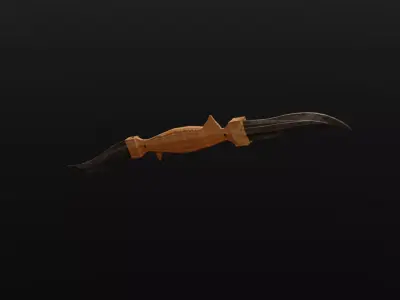 dagger wooden sword Free low-poly 3D model