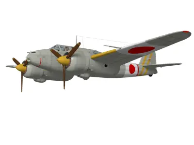 Kawasaki Ki45 Kai Toryu 3D model