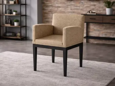 Modern Upholstered Executive Armchair Tan - MorisonDesign Free low-poly 3D model