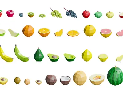 Food Pack Low-poly 3D model