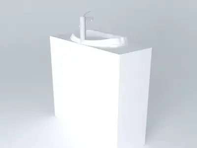 Simple white sink  Free 3D model