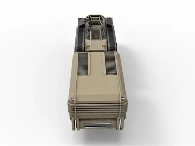 Military truck with GIJOE tracked vehicle 3D model