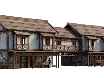 Medieval House 34 PBR 4K GameReady Low-poly 3D model