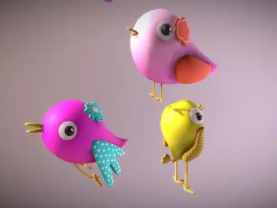 Cartoon Bird Low-poly 3D model