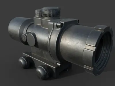 2x gun scope  Low-poly 3D model