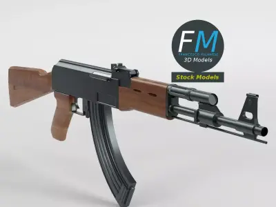 Stylized Assault Rifle 3D model